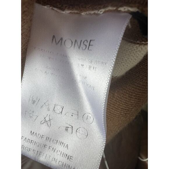 Monse Asymmetrical Cardigan Brown White Stripes Shoulder Cut Out Size Small - Picture 6 of 6